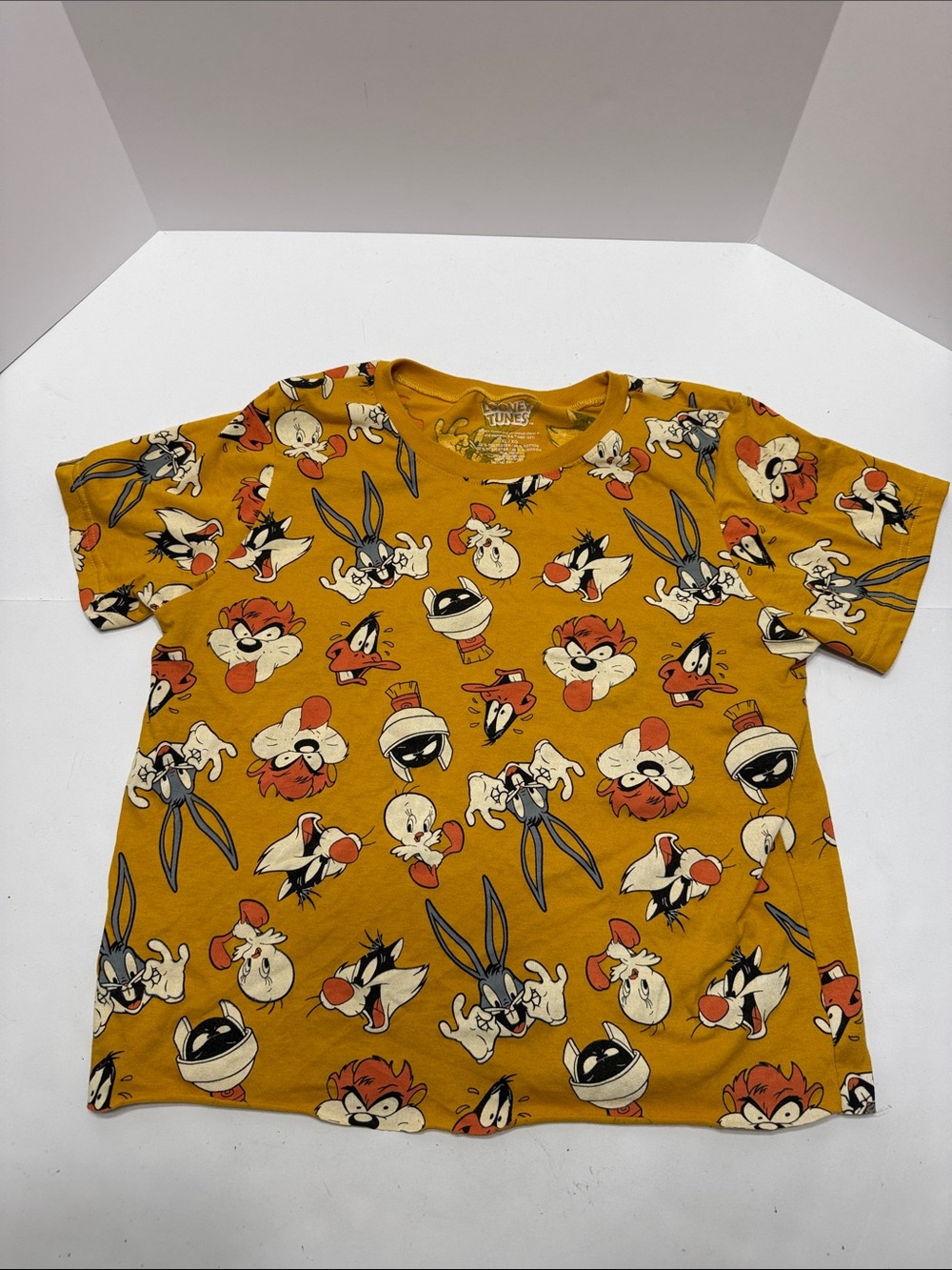 Warner Bros. Mustard Yellow Looney Tunes All-Over Graphic Tee